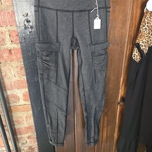 Gray Cargo Leggings